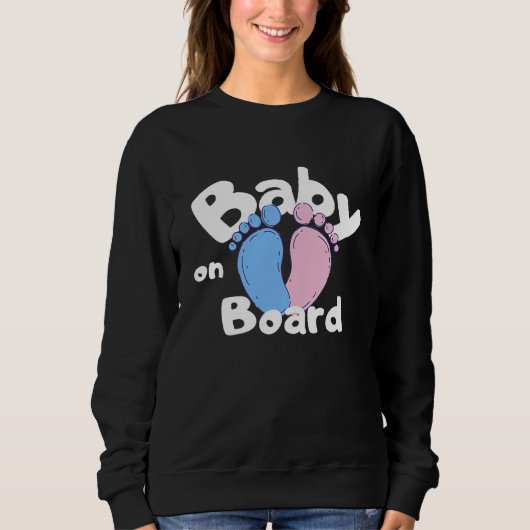 Sweatshirt Baby On Board Saying Baby Belly Birth Pregnancy (Devant)