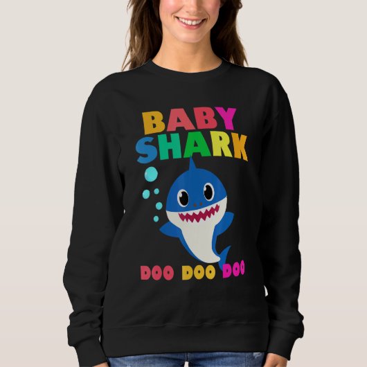 Sweatshirt Baby Shark Doo Doo Baby Maman Papa Enfants (Devant)