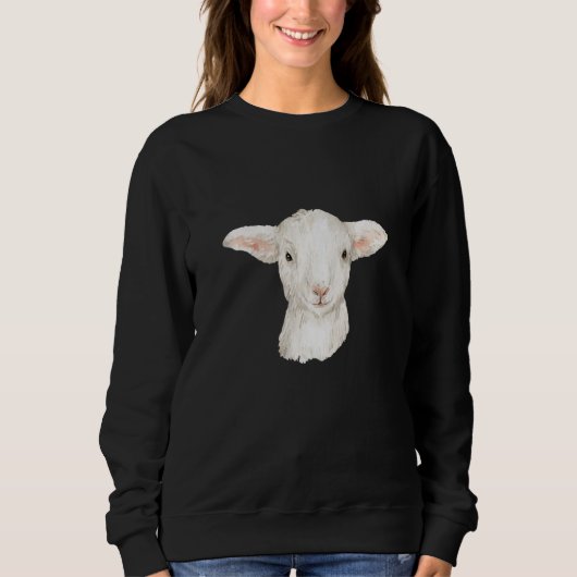 Sweatshirt Baby Sheep Agriculture Motif Watercolour Lamb (Devant)