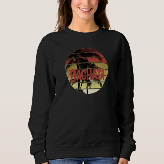 Sweatshirt Bachata Palm Sunset Design Pour Danseur (Devant)