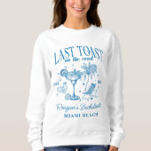 Sweatshirt Bachelorette Côtière Moderne Cocktail Party Blue (Devant)
