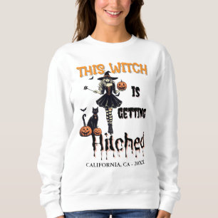 Sweatshirt Bachelorette d'Halloween Cette sorcière est en tra
