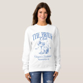 Sweatshirt Bachelorette Party Retro Cocktail Blue Bride (Devant entier)
