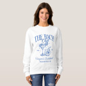 Sweatshirt Bachelorette personnalisée Retro Cocktail bleu (Devant entier)
