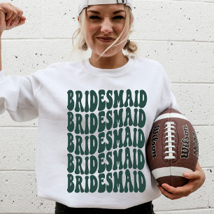 Sweatshirt Bachelorette Retro Personnalisé Boho Emerald Green