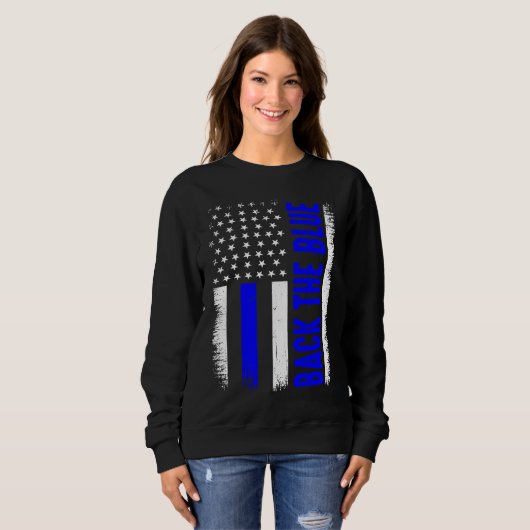 Sweatshirt Back the blue Police (Devant entier)