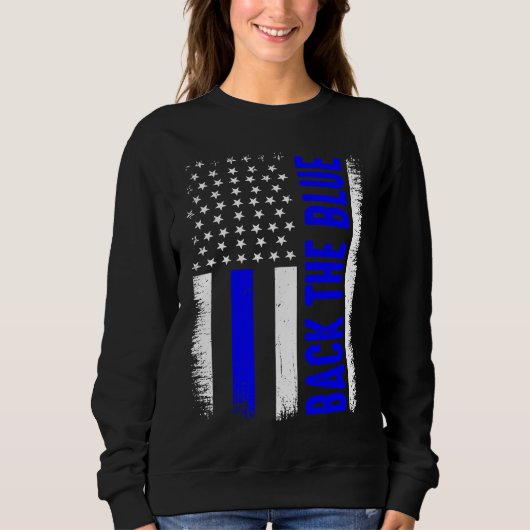 Sweatshirt Back the blue Police (Devant)
