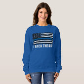 Sweatshirt Back the Blue Thin line USA Flag MAGA WWG1WA (Devant entier)