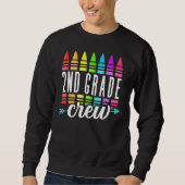 Sweatshirt Back To School 2nd Second Grade Crew Crayon Back T (Devant)