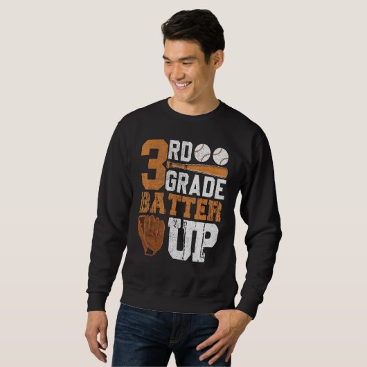 Sweatshirt Back To School 3rd Grade Students Baseball Batter (Devant entier)