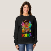 Sweatshirt Back To School Afro Girl & Backpack 1st Day Of Sch (Devant entier)