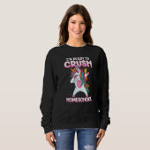 Sweatshirt Back To School Dabbing Unicorn Ready To Crush Home (Devant entier)