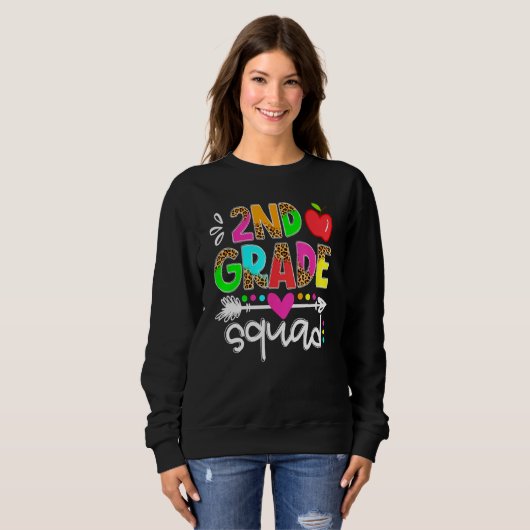 Sweatshirt Back To School First Day Of 2nd Grade Squad Teache (Devant entier)