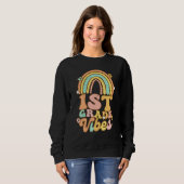 Sweatshirt Back To School First Grade Vibes Student Teacher R (Devant entier)
