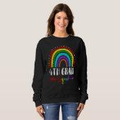 Sweatshirt Back To School Fourth 4th Grade Squad Cute Rainbow (Devant entier)