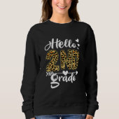Sweatshirt Back To School Hello 2nd Grade Second Grade Leopar (Devant)