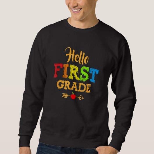 Sweatshirt Back To School Hello First Grade Team 1st Grade Te (Devant)