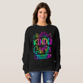 Sweatshirt Back To School Hello Kindergarten Tie Dye Teacher  (Devant entier)