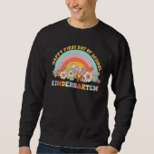 Sweatshirt Back To School Kindergarten Retro Groovy Rainbow T (Devant)