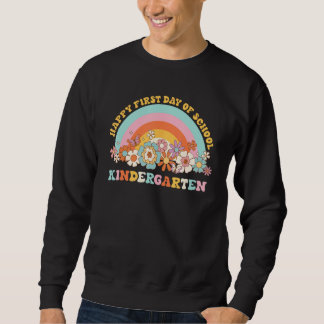 Sweatshirt Back To School Kindergarten Retro Groovy Rainbow T