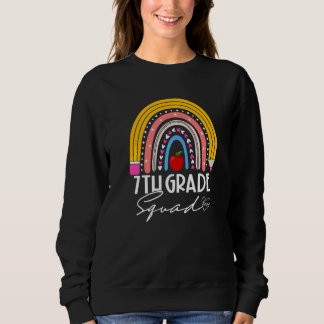 Sweatshirt Back To School Rainbow 7th Seventh Grade Squad For