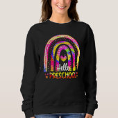 Sweatshirt Back To School Rainbow Boho Tie Dye Teacher Hello  (Devant)