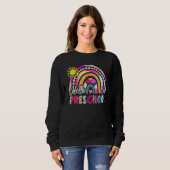Sweatshirt Back To School Rainbow Boho Tie Dye Teacher Hello (Devant entier)