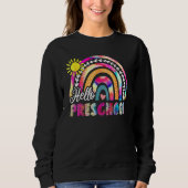 Sweatshirt Back To School Rainbow Boho Tie Dye Teacher Hello  (Devant)