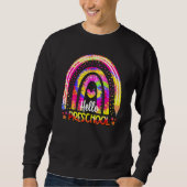Sweatshirt Back To School Rainbow Boho Tie Dye Teacher Hello  (Devant)