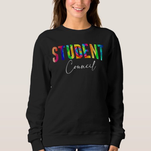 Sweatshirt Back To School Student Council Retro tie dye (Devant)