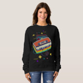 Sweatshirt Backprint retro cassette and stereo system 80s and (Devant entier)