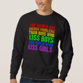 Sweatshirt Backprint The world has bigger problems than LGBTQ (Devant)