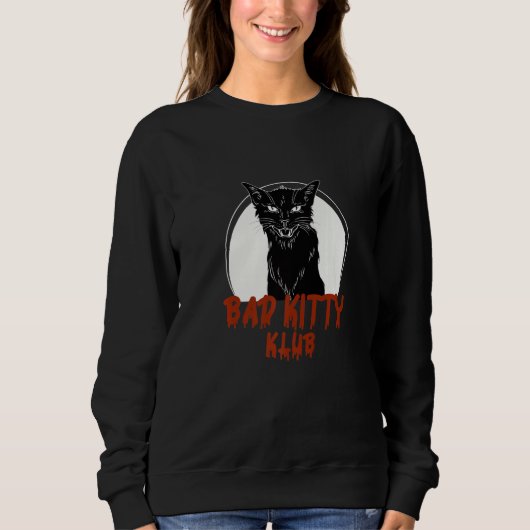 Sweatshirt Bad Cat Kitty Custome Halloween (Devant)