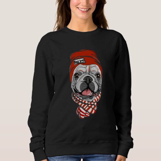 Sweatshirt Bad Dog French bulldog (Devant)