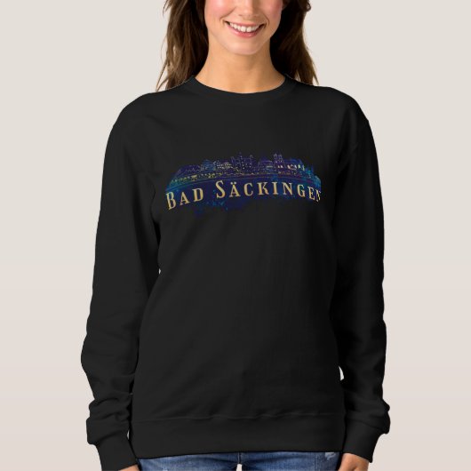 Sweatshirt Bad Säckingen Germany City Skyline Silhouette Outl (Devant)