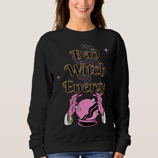 Sweatshirt Bad Witch Spooky Halloween Adult Graphic Energy (Devant)