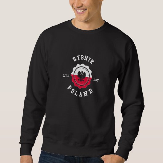 Sweatshirt Badge Drapeau RYBNIK Pologne Vintage (Devant)