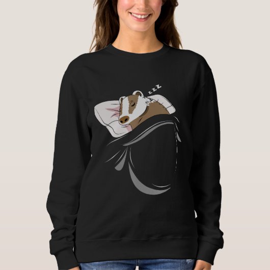 Sweatshirt Badger Sleeping Animal Pajamas Nap Pjs tenue Badg (Devant)