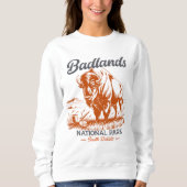 Sweatshirt Badlands National Park Retro Bison Artwork Gift (Devant)