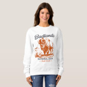 Sweatshirt Badlands National Park Retro Bison Artwork Gift (Devant entier)