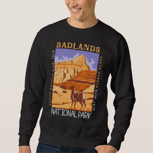 Sweatshirt Badlands National Park South Dakota Distants (Devant)