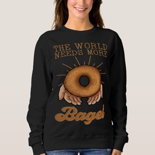 Sweatshirt Bagel Baker Roll  Ring Shaped Baked Jewish Bread B (Devant)