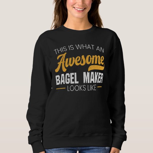 Sweatshirt Bagel Maker Footy Pain Boulangerie Nourriture Sésa (Devant)