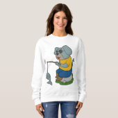 Sweatshirt Baguette de pêche du chien (Devant entier)