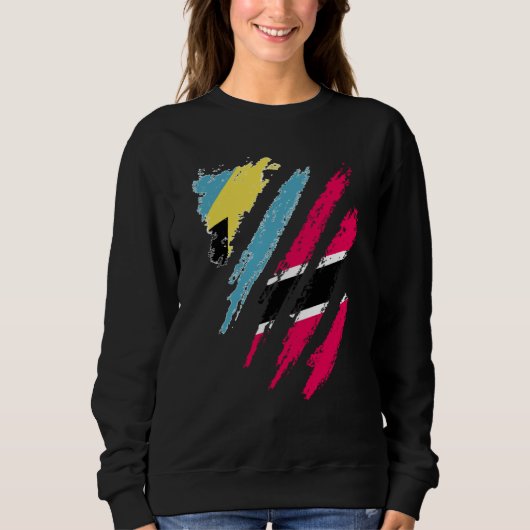 Sweatshirt Bahamas Flag Trinidad&Tobago Grown Patriot Country (Devant)