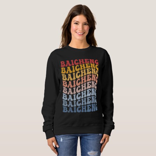 Sweatshirt Baicheng City Groovy Retro (Devant entier)