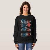 Sweatshirt Baignade Baignade Manger Sommeil Nage Rémunérer 2 (Devant entier)