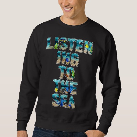 Sweatshirt Baignade De Poissons À L'Écoute De La Mer (Devant)