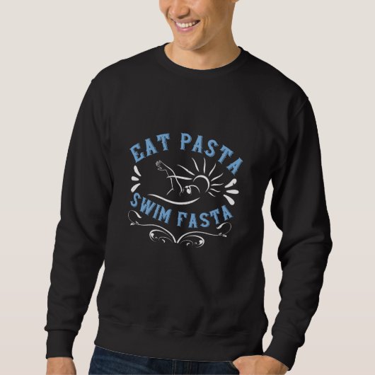 Sweatshirt Baignade - Manger Pasta nager Fasta (Devant)