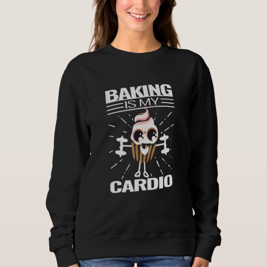 Sweatshirt Baking Cupcake Cardio Bakou Cute Muffin Cuisine Q (Devant)